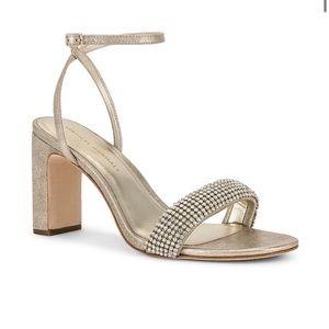 Loeffler Randall Shay Wrap Sandal in Cappucino Sparkle & Rhinestones
